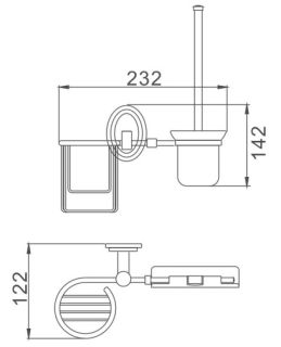 Ёршик Haiba HB1510-1 с держателем освежителя хром